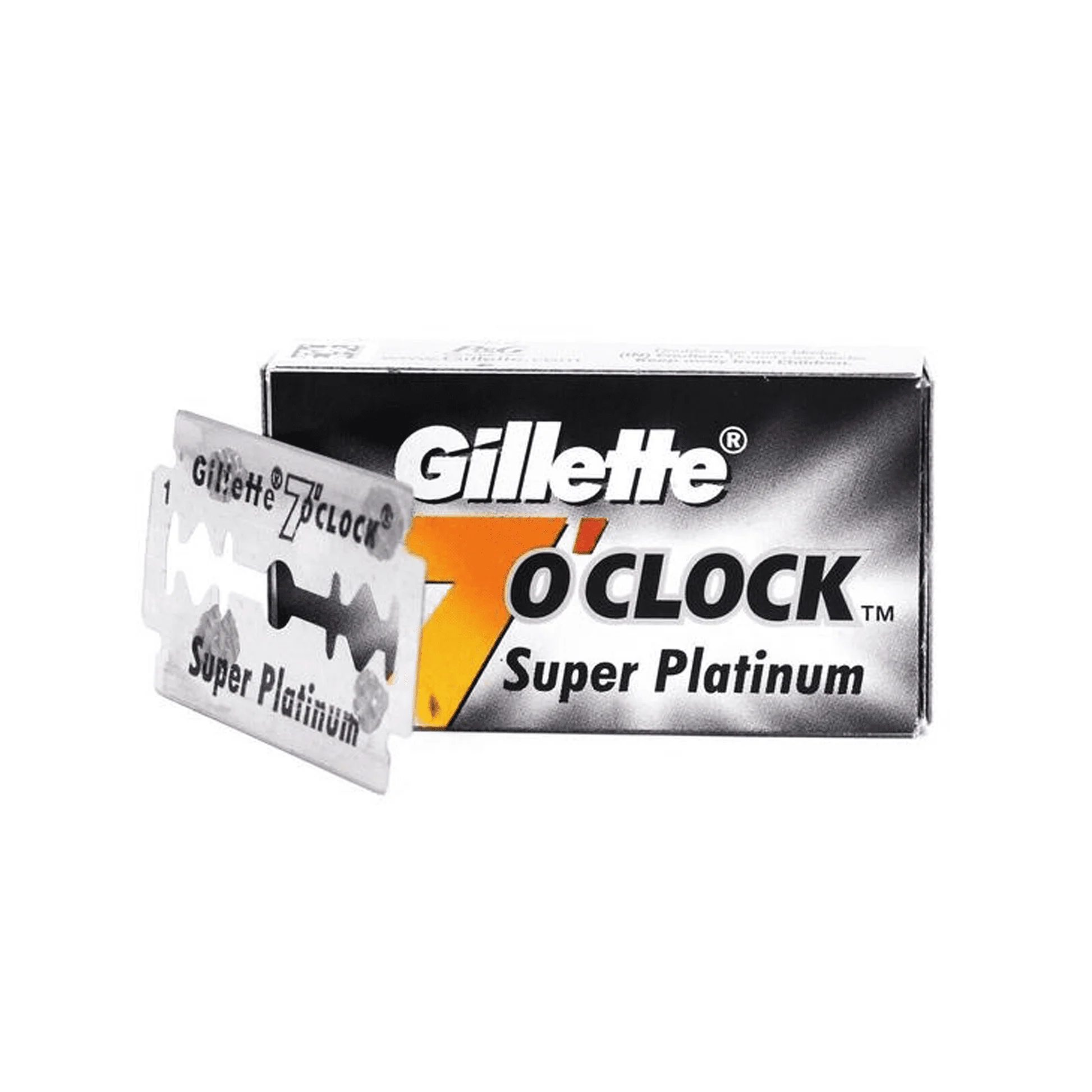 Gillette 7 O'Clock Super Platinum Black Double Edge Razor Blades, 5 Pack