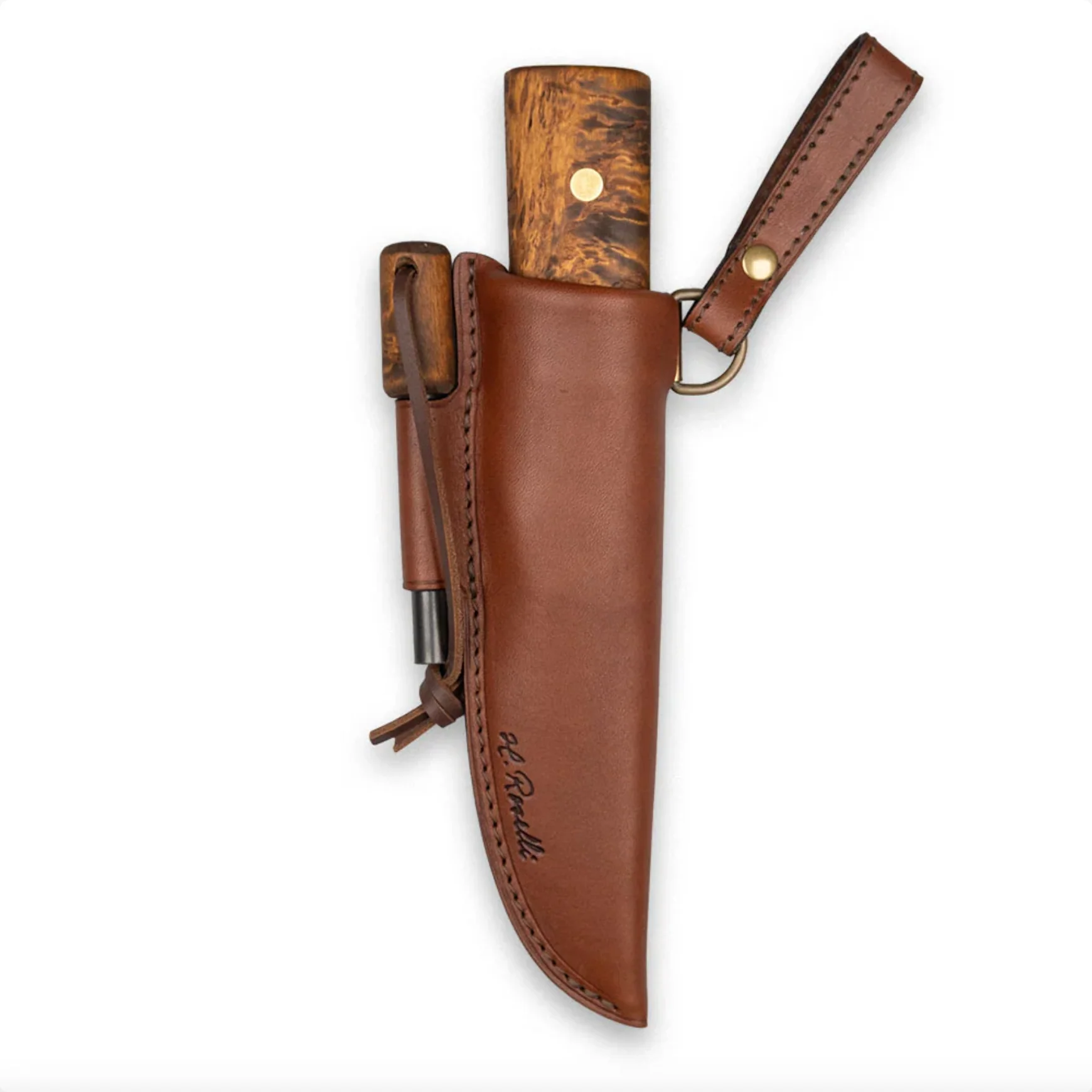 Roselli Hunting Knife full Tang, with Dark Handle & Fire Steel - Image 3